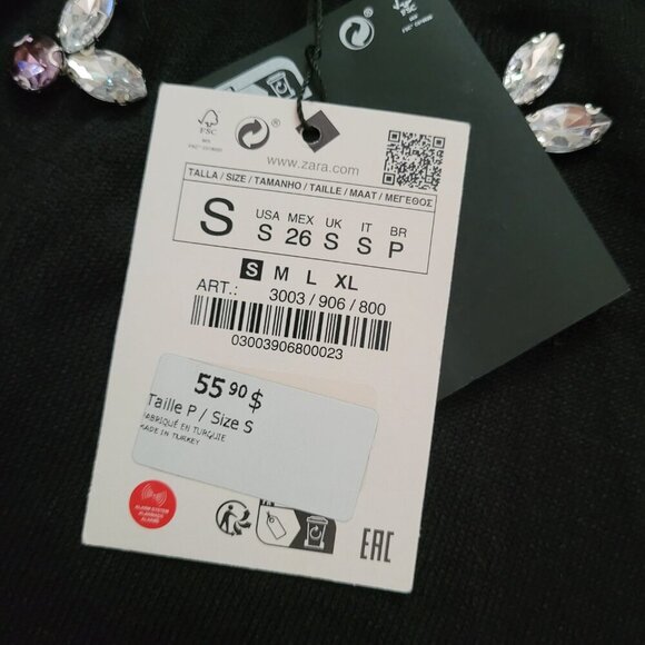 NWT ZARA | Lingerie Rhinestone Strapless Tube Top | Sz. S - Picture 3 of 6